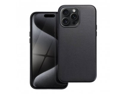 Kožený kryt Mag Cover pro iPhone 15 Pro Max černý