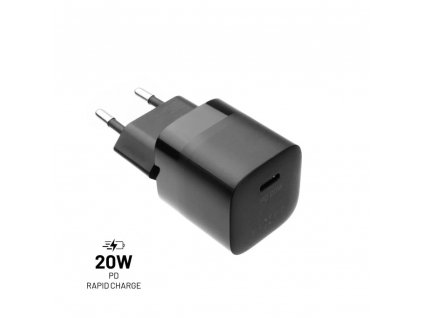 FIXED mini síťová nabíječka 20W s USB-C výstupem a podporou PD černá