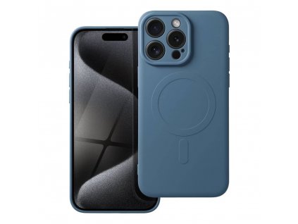 Silikonový kryt s MagSafe pro iPhone 15 Pro Max modrý