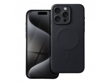 Silikonový kryt s MagSafe pro iPhone 15 Pro Max černý