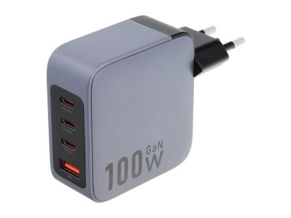 Forcell Nabíjecí adaptér GaN PD+QC 4.0 100W 3x USB-C + 1x USB-A černý