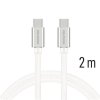 SWISSTEN Datový kabel textile USB-C  / USB-C 2m stříbrný