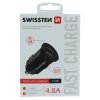 SWISSTEN CL Adaptér do auta 2x USB-A 4,8A metal černý