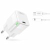 XO Síťový adaptér GaN CE06 PD 30W USB-C bílý + kabel USB-C/Lightning 1m