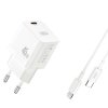 XO Síťový adaptér CE09 PD 45W USB-C bílý + kabel USB-C/Lightning 1m