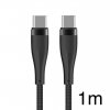 Maxlife Nylonový datový kabel MXUC-08 USB-C/USB-C 60W 1m černý