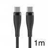 Maxlife Nylonový datový kabel MXUC-08 USB-C/USB-C 100W 1m černý