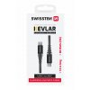 SWISSTEN Datový kabel kevlar USB-C/USB-C 1,5 m antracit