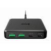 SWISSTEN Mini desktop adaptér GaN 2x USB-C + 2x USB-A 65W Power Delivery černý