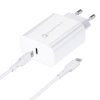 Forcell Nabíjecí adaptér PD+QC 4.0 25W 1x USB-C bílý + kabel USB-C/USB-C 1m