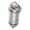 Forcell CL adaptér do auta 1x USB-C + 1x USB-A 45W PD+QC 3.0 stříbrný
