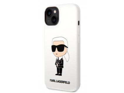 Karl Lagerfeld Liquid Silicone Ikonik NFT Zadní Kryt pro iPhone 14 Plus White