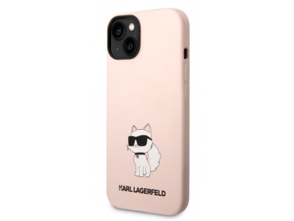 Karl Lagerfeld Liquid Silicone Choupette NFT Zadní Kryt pro iPhone 14 Pink