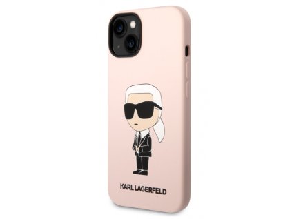 Karl Lagerfeld Liquid Silicone Ikonik NFT Zadní Kryt pro iPhone 14 Plus Pink