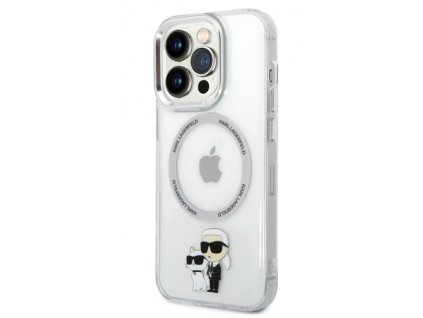 Karl Lagerfeld MagSafe Kompatibilní Kryt IML Karl and Choupette NFT pro iPhone 14 Pro Transparent