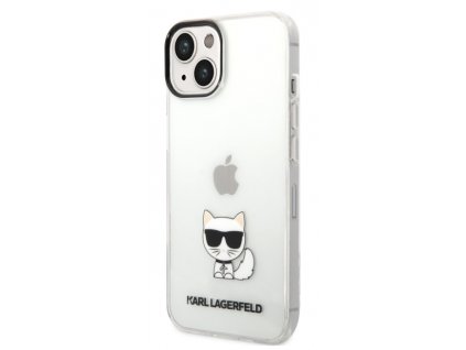 Karl Lagerfeld Choupette Logo Zadní Kryt pro iPhone 14 Transparent