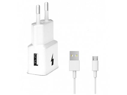 Síťová nabíječka Fast 1xUSB-Quick Charge 3.0 5V-9V-12V (Micro USB cable) (Bílá)