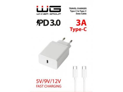 Síťový adaptér Winner Group 1xUSB-C/PD 20W/5V-9V-12V s kabelem