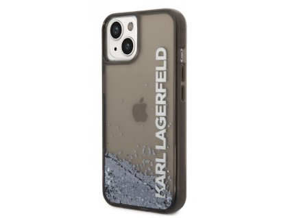 Karl Lagerfeld Translucent Liquid Glitter Zadní Kryt pro iPhone 14 Plus Black