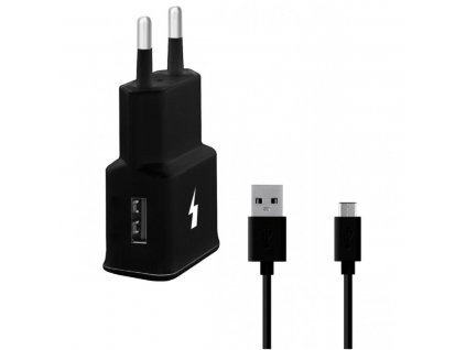 Síťová nabíječka Fast 1xUSB-Quick Charge 3.0 5V-9V-12V (Type-C cable) Black