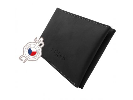 Kožená peněženka FIXED Wallet z pravé hovězí kůže, černá