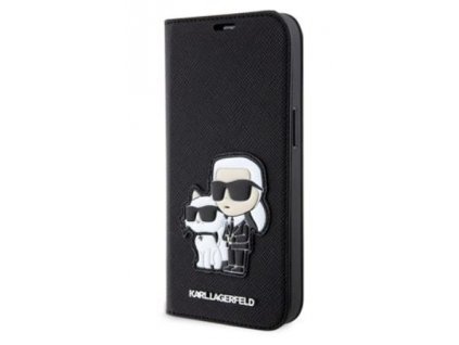 Karl Lagerfeld PU Saffiano Karl and Choupette NFT Book Pouzdro pro iPhone 13 Black