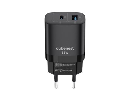 Cubenest PD GaN Adaptér 33W S2D0 Black