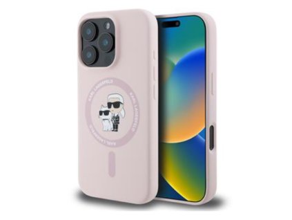 Karl Lagerfeld Liquid Silicone Karl and Choupette MS IP 16 Pro Max Pink