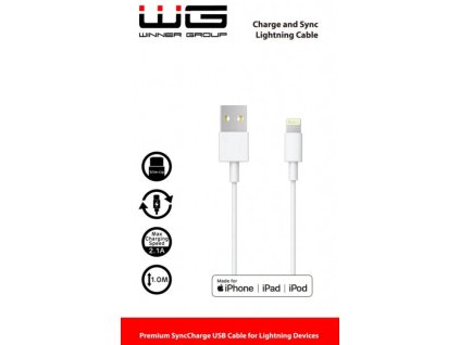 Datový kabel USB-A / Lightning 1 m, MFI bílá