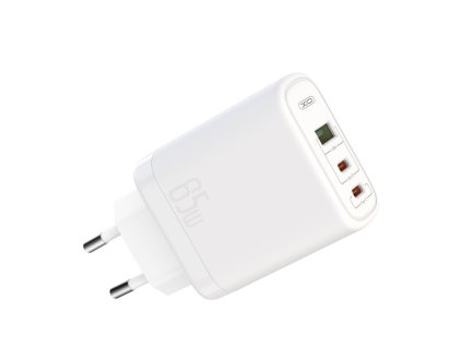 Napájecí adaptér XO-CE04 65W, 2x PD USB-C + QC 3.0 USB-A (Bílá)