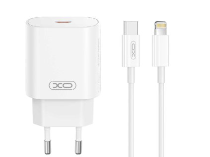 Síťová nabíječka XO-CE25 25W s kabelem USB-C / Lightning (Bílá)