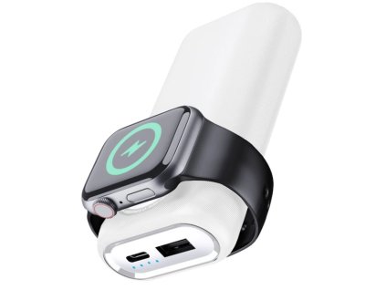 Powerbank 10000 mAh s bezrátovým nabíjením Apple Watch (USB-C PD20W/USB-A QC 22.5W)(Bílá)
