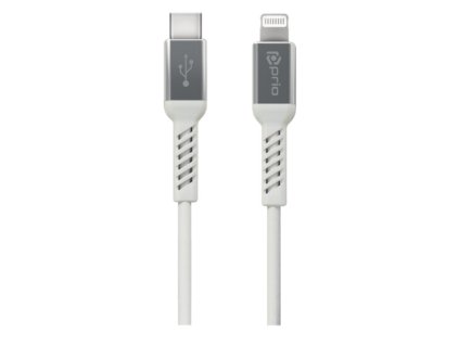 Prio MFI datový kabel USB C / Lightning 1,2 m bílý