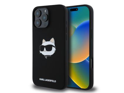 Karl Lagerfeld Liquid Silicone Choupette Head MagSafe IP 16 Pro Black