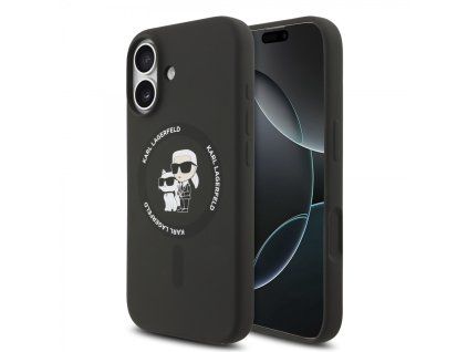 Karl Lagerfeld Liquid Silicone Karl and Choupette Kryt pro iPhone 17