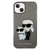 Karl Lagerfeld IML Glitter Karl and Choupette NFT Zadní Kryt pro iPhone 14 Plus Black