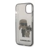 Karl Lagerfeld IML Glitter Karl and Choupette NFT Zadní Kryt pro iPhone 14 Plus Black