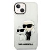 Karl Lagerfeld IML Glitter Karl and Choupette NFT Zadní Kryt pro iPhone 14 Plus Transparent