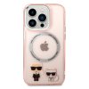 Karl Lagerfeld MagSafe Kompatibilní Kryt Karl and Choupette pro iPhone 14 Pro Pink