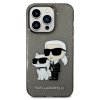Karl Lagerfeld IML Glitter Karl and Choupette NFT Zadní Kryt pro iPhone 14 Pro Max Black