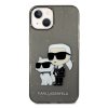 Karl Lagerfeld IML Glitter Karl and Choupette NFT Zadní Kryt pro iPhone 14 Black