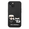 Karl Lagerfeld and Choupette Liquid Silicone Zadní Kryt pro iPhone 14 Black