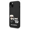 Karl Lagerfeld and Choupette Liquid Silicone Zadní Kryt pro iPhone 14 Black