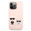 Karl Lagerfeld and Choupette Liquid Silicone Zadní Kryt pro iPhone 13 Pro Max Pink