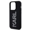 Karl Lagerfeld 3D Rubber Glitter Logo Karl Zadní Kryt pro iPhone 15 Pro Max Black