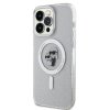 Karl Lagerfeld IML Glitter Karl and Choupette MagSafe Zadní Kryt pro iPhone 15 Pro Max Transparent