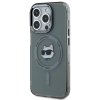Karl Lagerfeld IML Choupette Head Metal Frame MagSafe Zadní Kryt pro iPhone 15 Pro Max Black