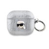 Karl Lagerfeld PU Embossed Karl Head Pouzdro pro AirPods 3 Silver