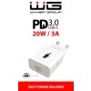 Síťová nabíječka 1xUSB-C/PD 20W/5V-9V-12V/bez kabelu (Bílá)