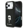 Karl Lagerfeld Liquid Silicone Metal Ikonik Kryt pro iPhone 17 Pro Black